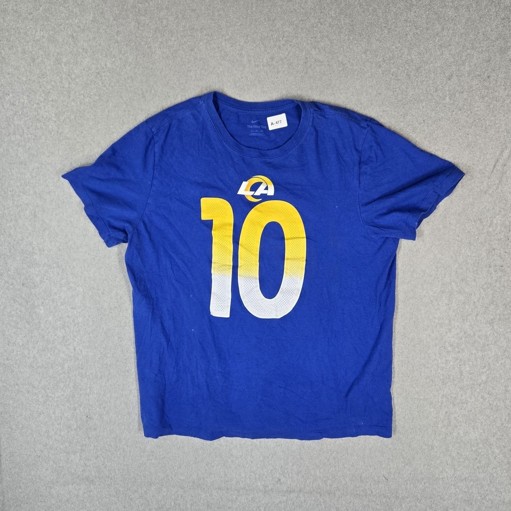 Los Angeles Rams Men Shirt XL Blue Nike Cooper Kupp 10 Graphic Fan Tee Logo